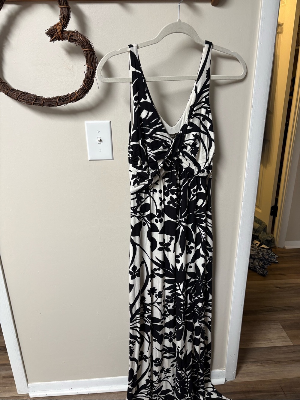 Tommy Bahama Black and White Floral Maxi Dress